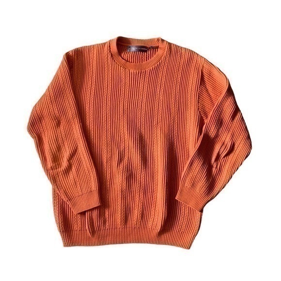 Oscar de la Renta Sweaters - Oscar De La Renta Burnt Orange Knit Crew Neck Sweater Size Large